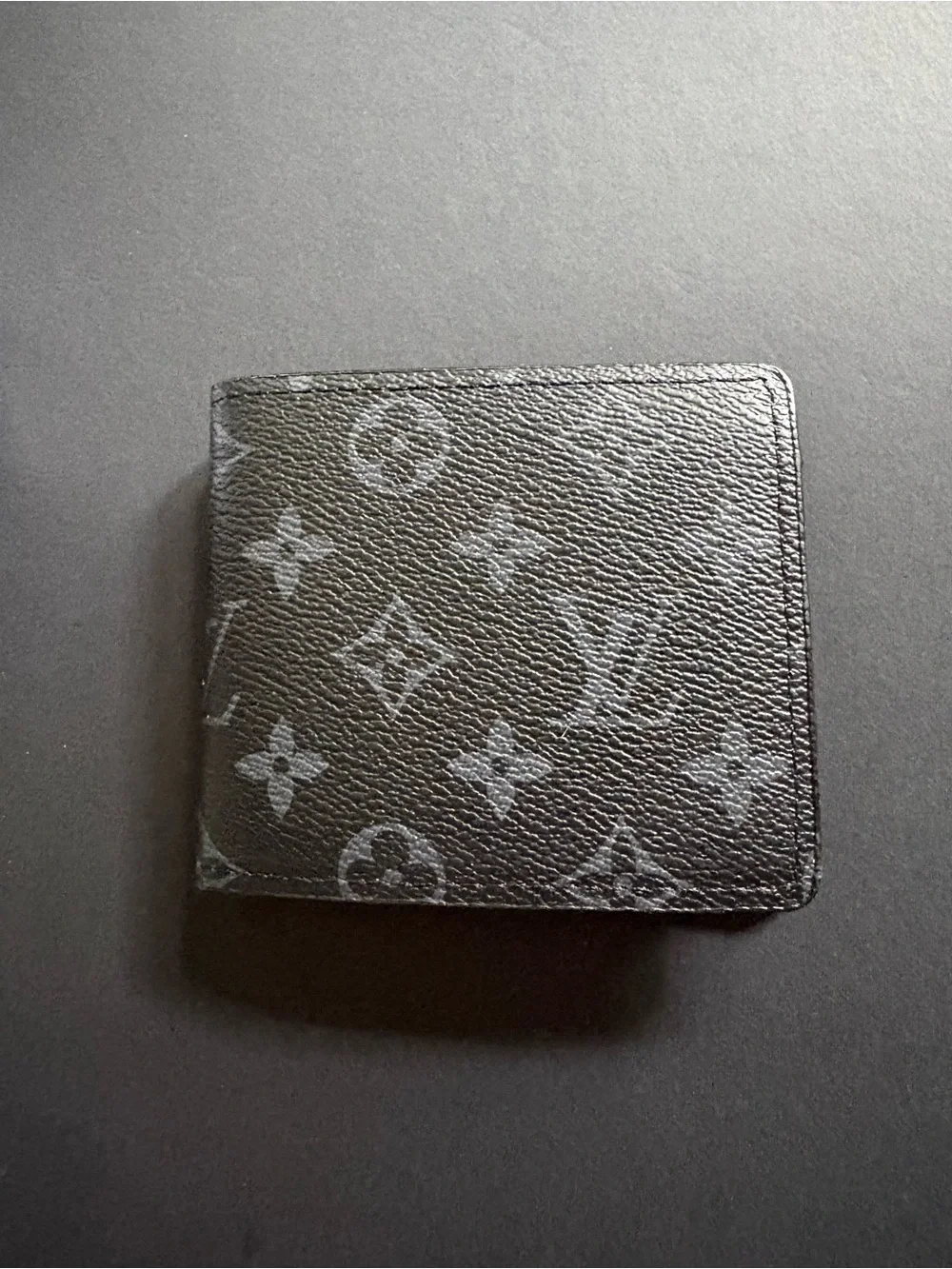 Fashion Men’s Bifold Wallet Black Gray Multi Print